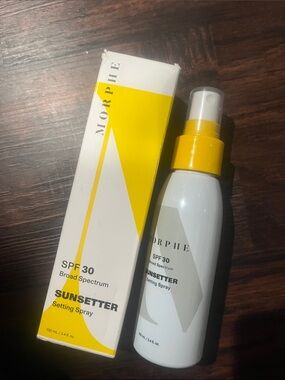 Morphe Sunsetter SPF 30 Setting Spray - White and Yellow